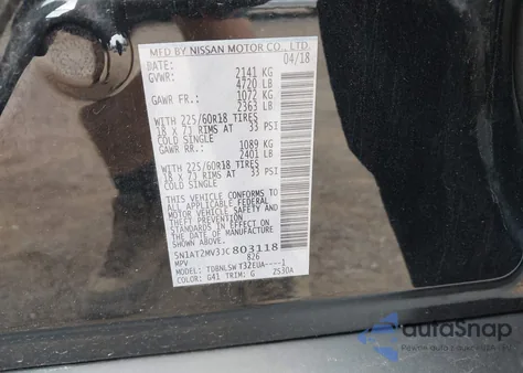 2018 Nissan Rogue Sl from USA, damaged, VIN 5N1AT2MV3JC803118